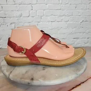 B rn Shoes Boc Charel Thong Sandals Red Womens Size 9 Faux
